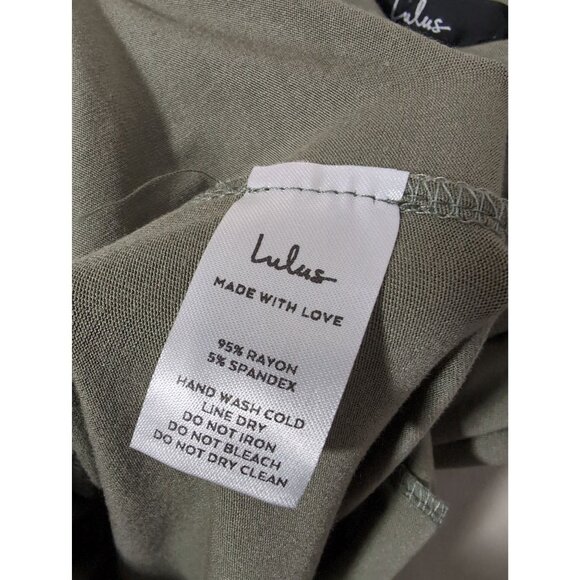 Lulus Maxi Dress Womens S Olive Green Sleeveless Adjustable Straps‎ Long Stretch - Picture 10 of 12